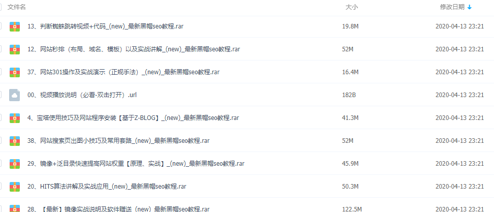 逆东黑帽SEO视频课程38节/价值10800元权重暴涨技术课程