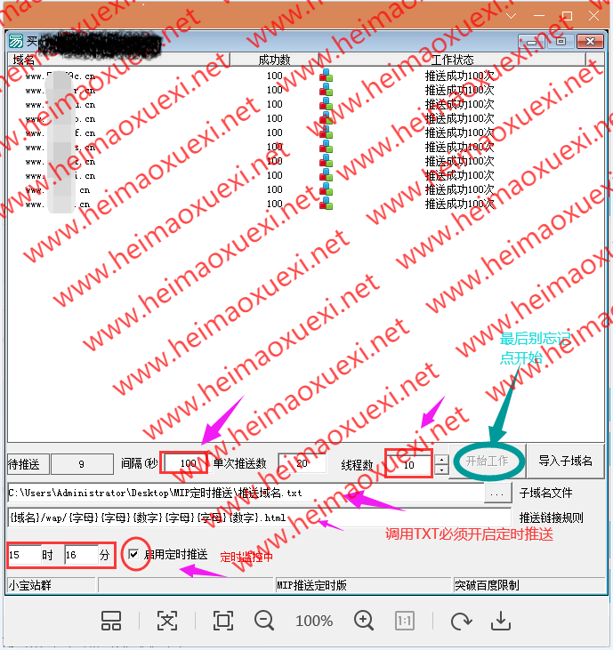 mip域名推送软件/定时自动推送软件/泛目录站群辅助工具下载